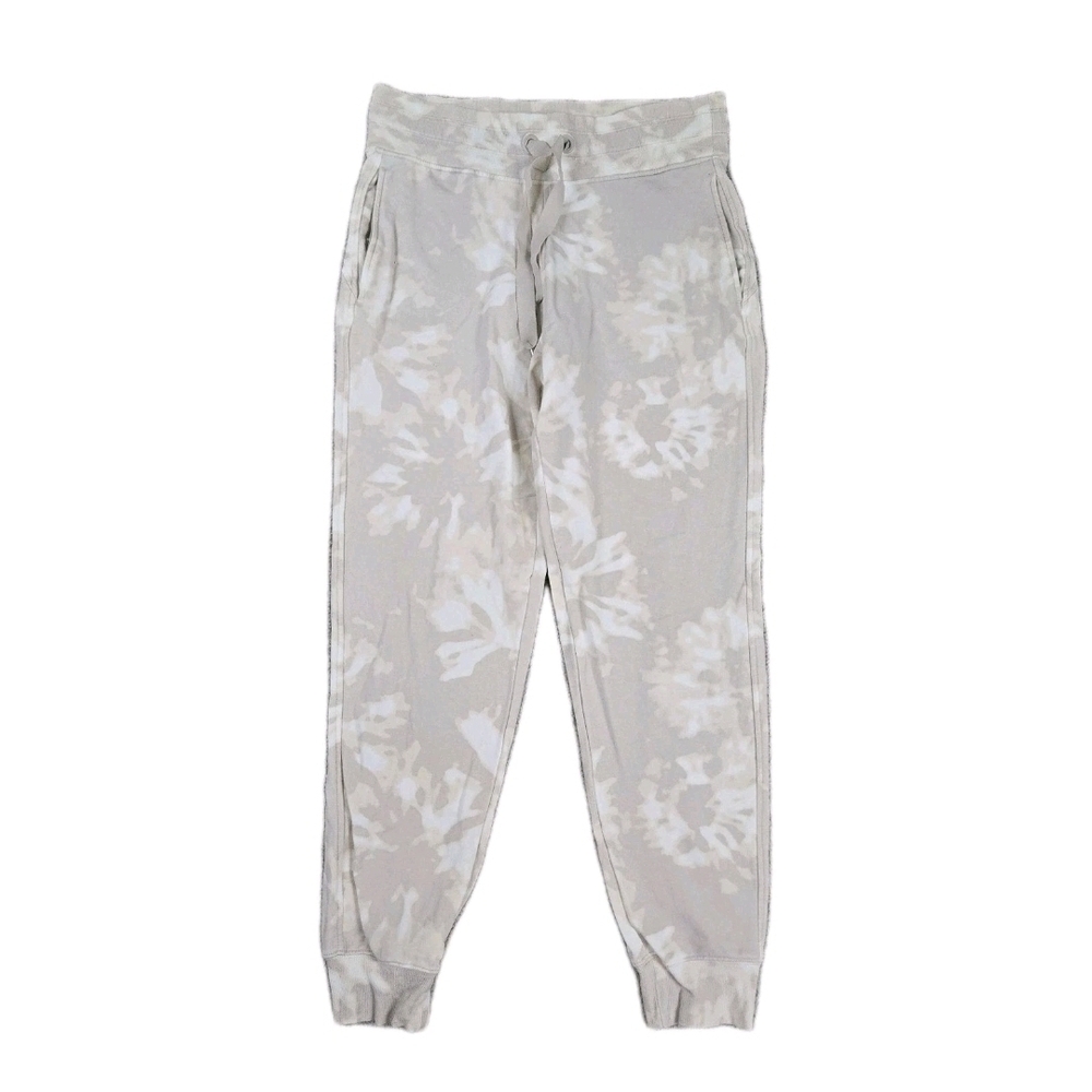 ATHLETA Willow Abalone Cream Jogger Sweatpants Tiedye Elastic Waist Pockets
